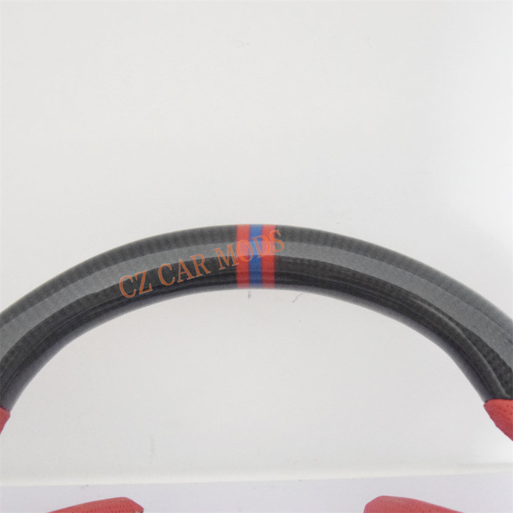 Customized Red Perforated Leather Carbon Fiber Steering Wheel Auto Accessory Remanufactured For Honda Civic 10th GEN 2016 2017 2018 2019 2020 2021