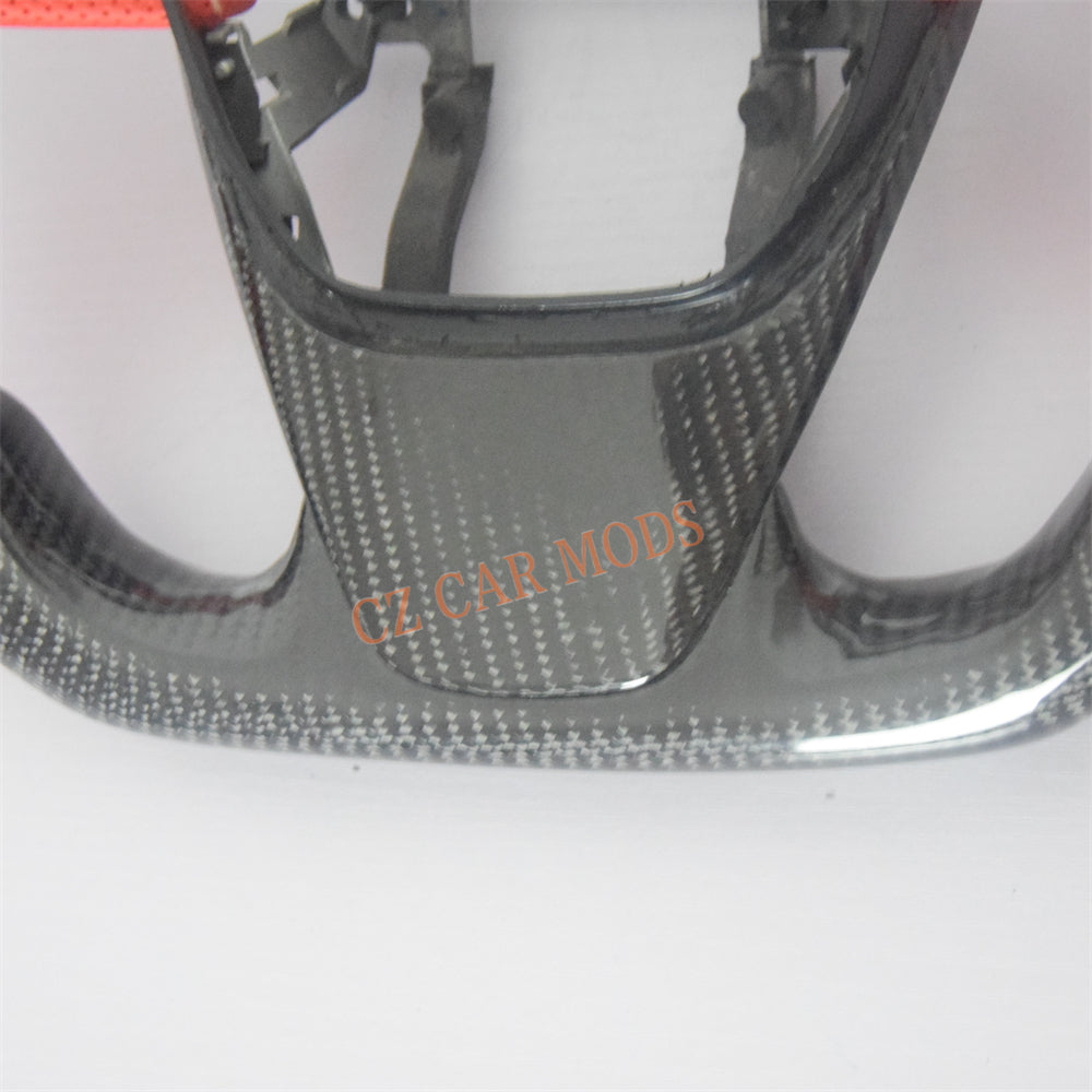Customized Red Perforated Leather Carbon Fiber Steering Wheel Auto Accessory Remanufactured For Honda Civic 10th GEN 2016 2017 2018 2019 2020 2021