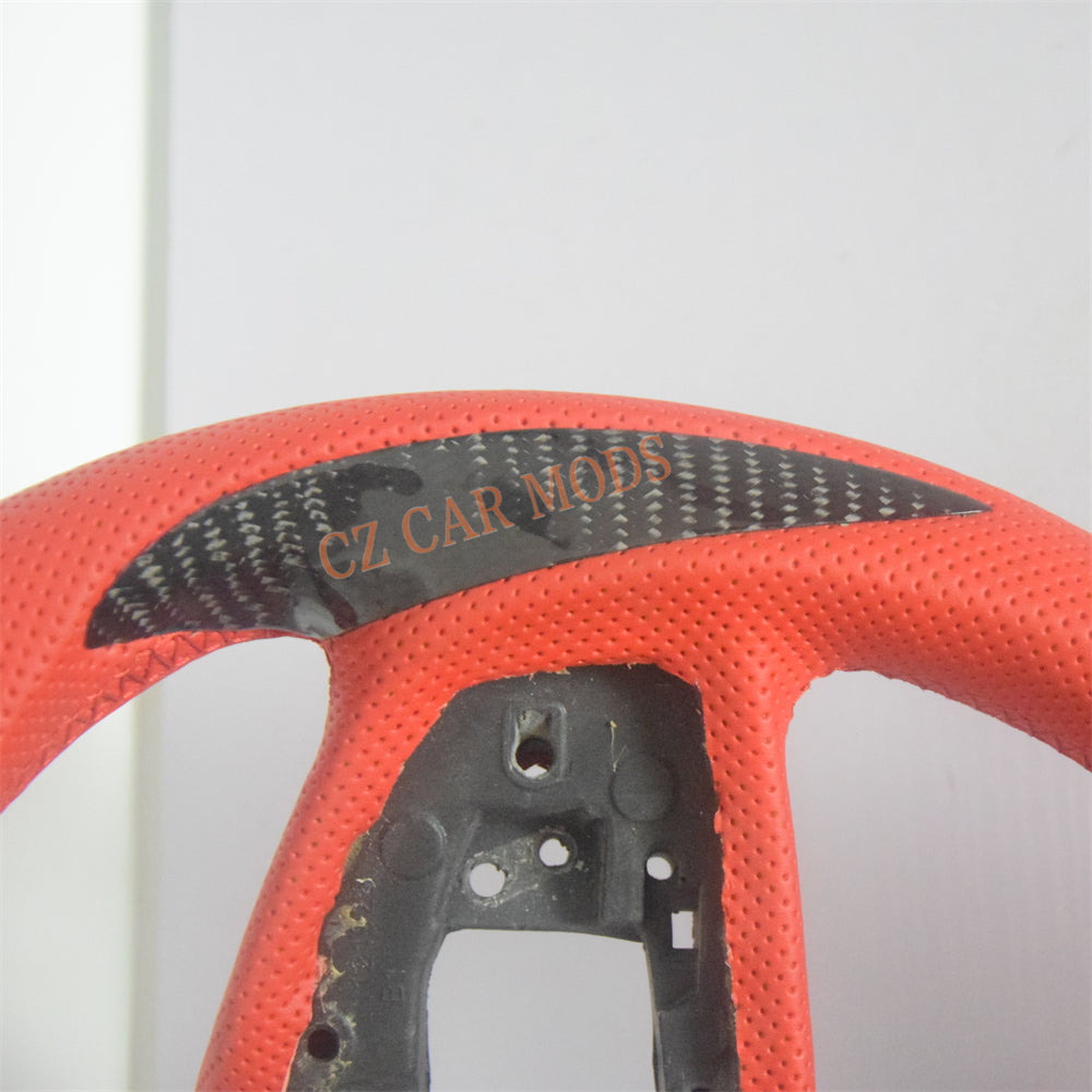 Customized Red Perforated Leather Carbon Fiber Steering Wheel Auto Accessory Remanufactured For Honda Civic 10th GEN 2016 2017 2018 2019 2020 2021