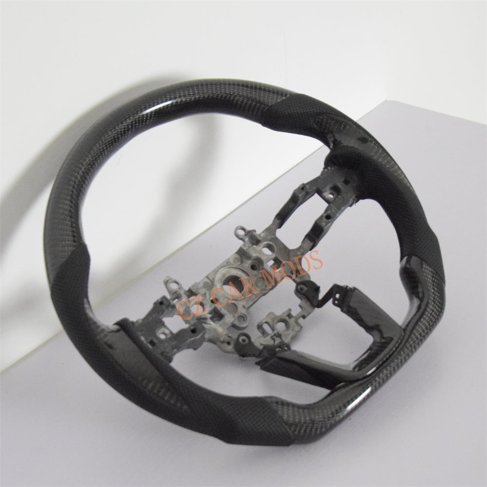 Customized Black Alcantara Real Carbon Fiber Steering Wheel Auto Accessory For Honda Civic 11th GEN 2022 2023 2024 Remanufactured