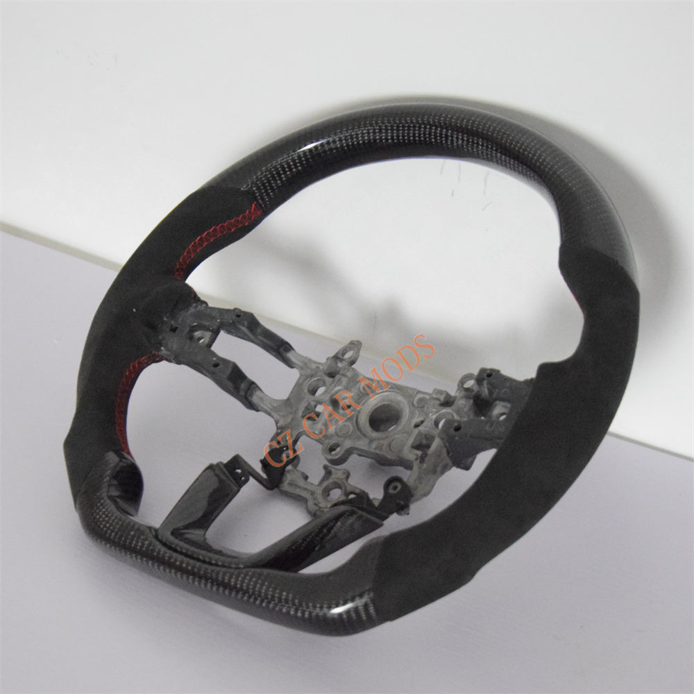 Customized Black Perforated Leather Carbon Fiber Steering Wheel Auto Accessory Remanufactured For Honda Civic 11th GEN 2022 2023 2024