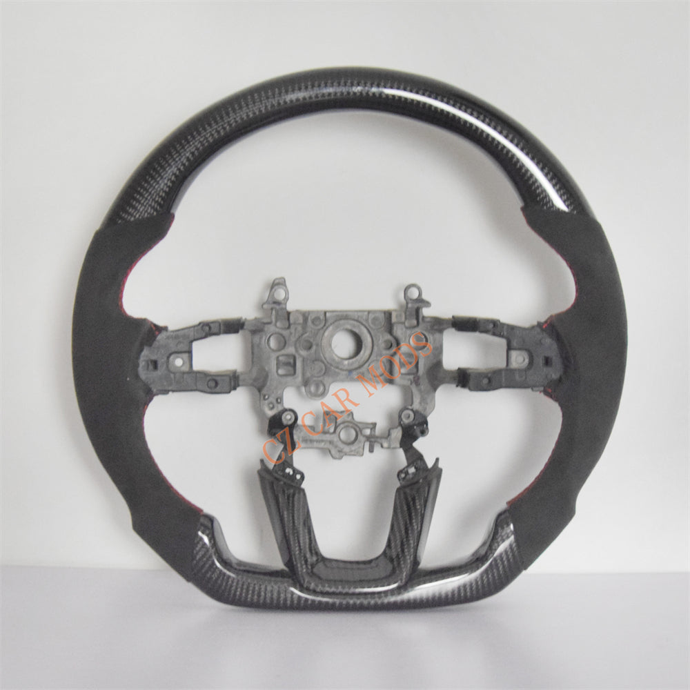 Customized Black Perforated Leather Carbon Fiber Steering Wheel Auto Accessory Remanufactured For Honda Civic 11th GEN 2022 2023 2024
