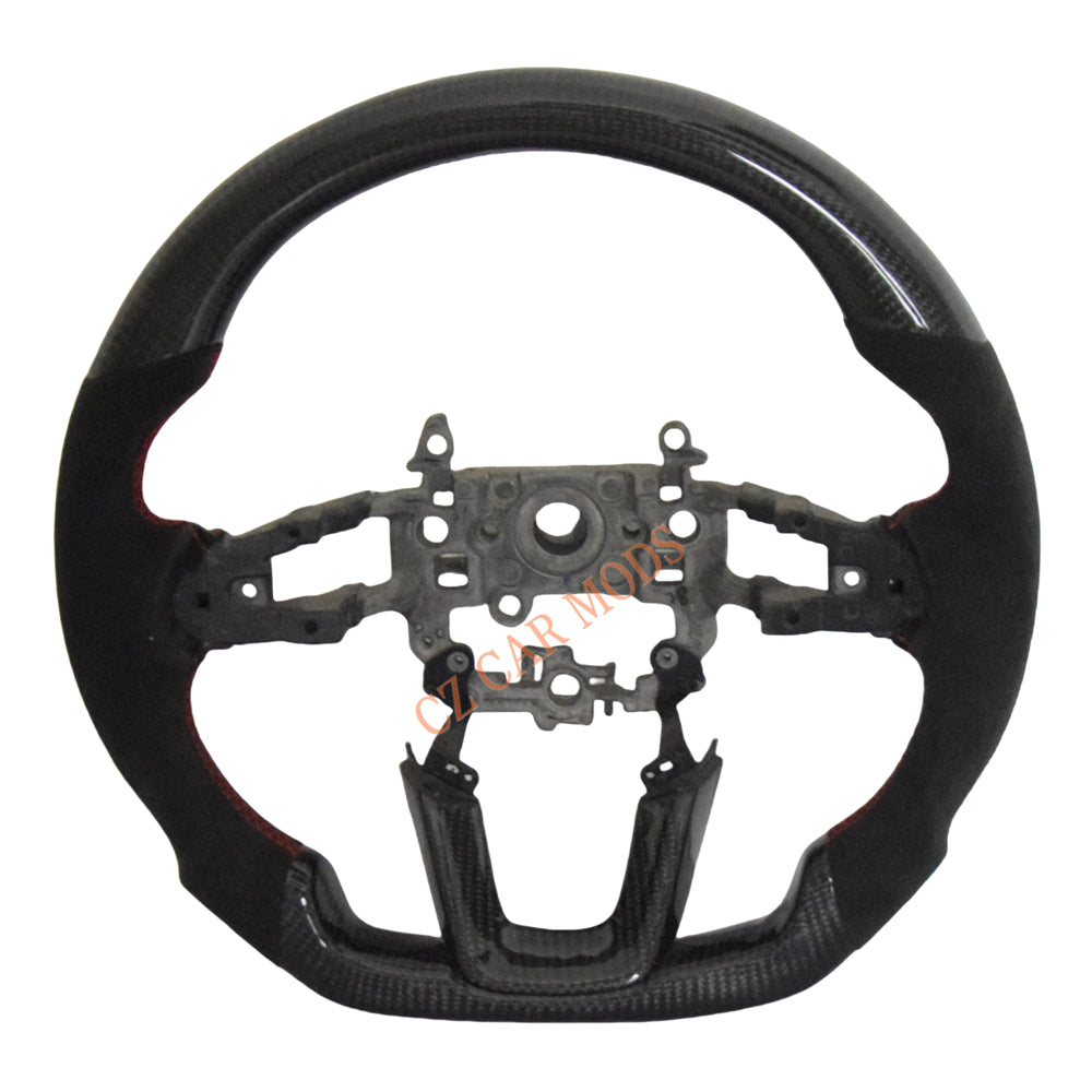 Customized Black Perforated Leather Carbon Fiber Steering Wheel Auto Accessory Remanufactured For Honda Civic 11th GEN 2022 2023 2024