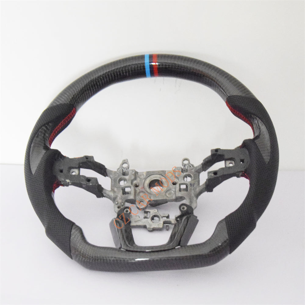 Customized Black Perforated Leather Carbon Fiber Steering Wheel Auto Accessory For Honda Civic 11th GEN Honda Civic 11th GEN 2022 2023 2024 Remanufactured