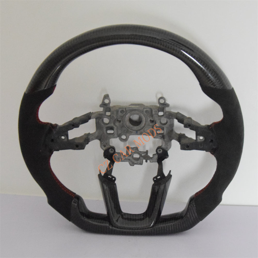 Customized Black Perforated Leather Carbon Fiber Steering Wheel Auto Accessory Remanufactured For Honda Civic 11th GEN 2022 2023 2024