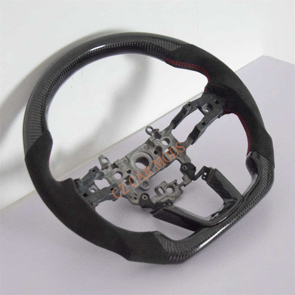 Customized Black Perforated Leather Carbon Fiber Steering Wheel Auto Accessory Remanufactured For Honda Civic 11th GEN 2022 2023 2024