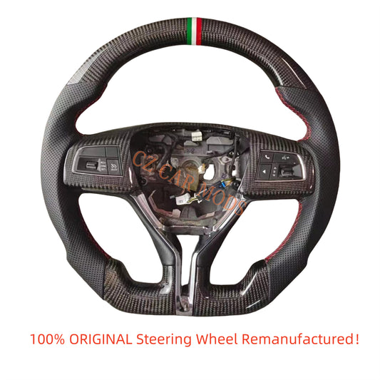 Custom Carbon Fiber Steering Wheel Auto Accessory Original Steering Wheel For 2014 2015 2016 2017 2018 2019 2020 2021 2022 2023 Maserati Ghibli Quattroporte Levante