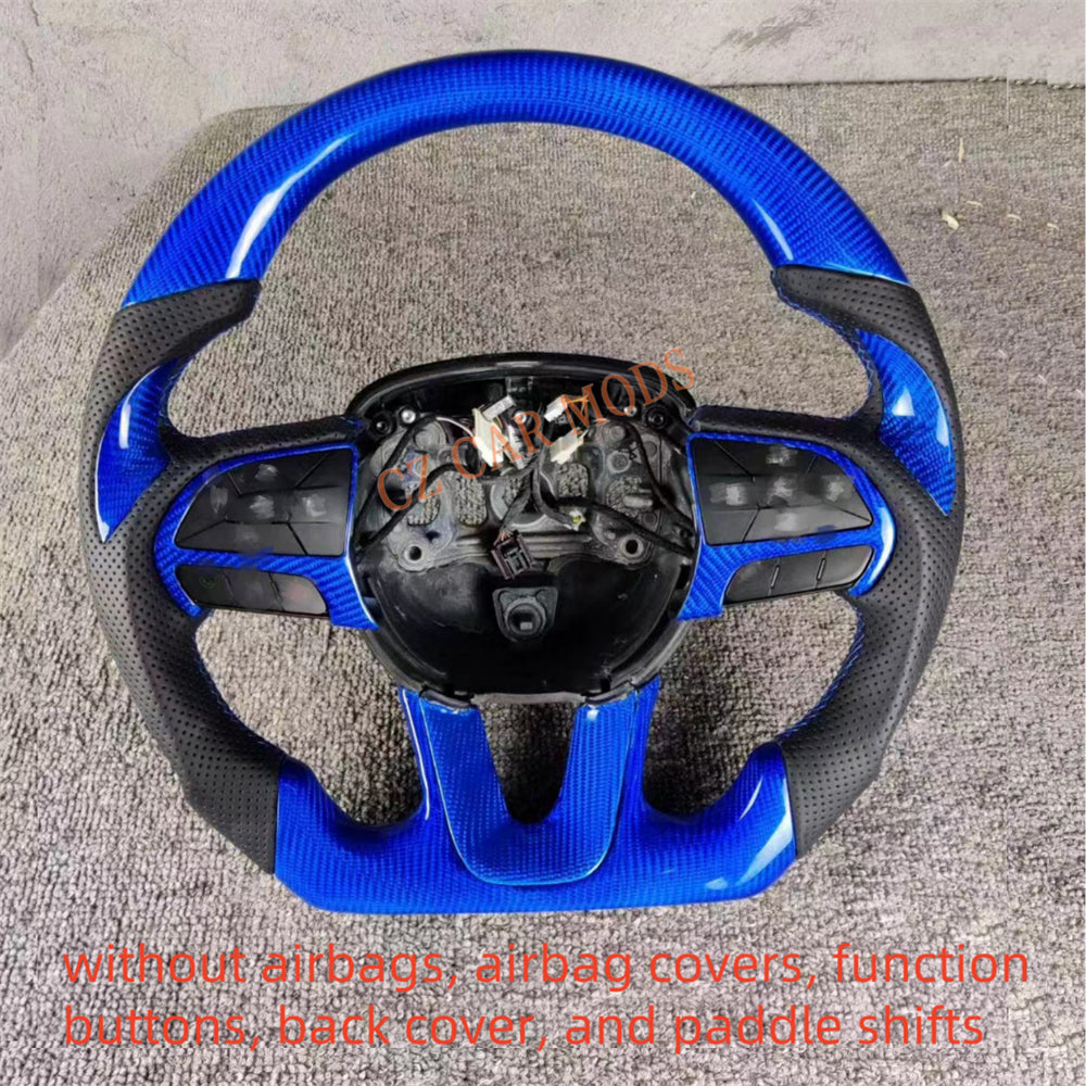 Customized Brand New Perforated Leather Blue Carbon Fiber Steering Wheel Auto Accessory For Dodge Durango 2015 2016 2017 2018 2019 2020