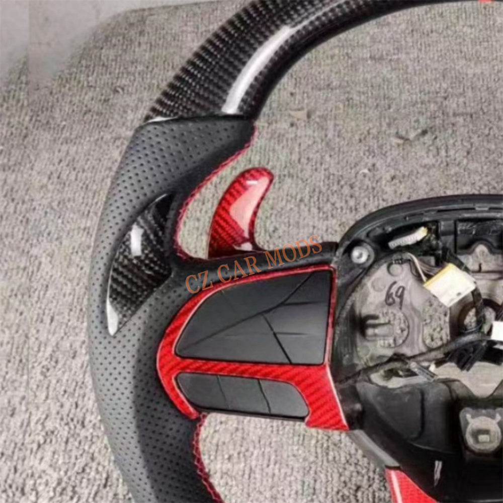 Customized Brand New Carbon Fiber Steering Wheel Auto Accessory Red Center Strip Fit For Chrysler Dodge Charger 2015 2016 2017 2018 2019 2020