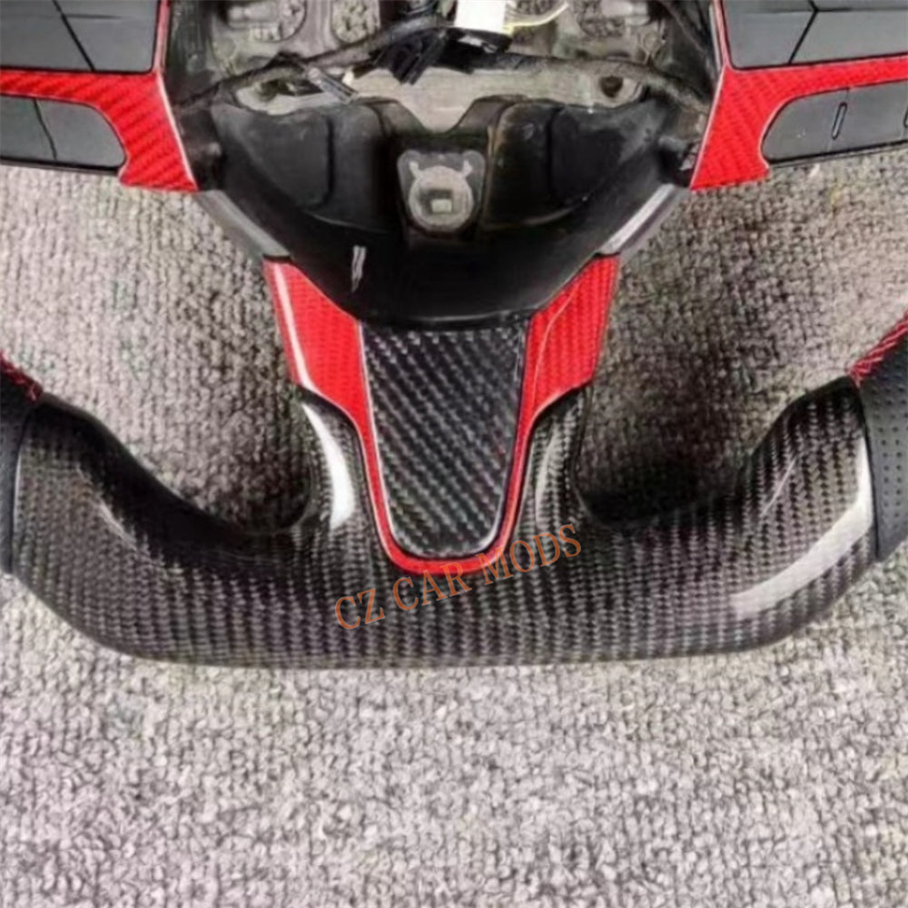 Customized Brand New Carbon Fiber Steering Wheel Auto Accessory Red Center Strip Fit For Chrysler Dodge Charger 2015 2016 2017 2018 2019 2020