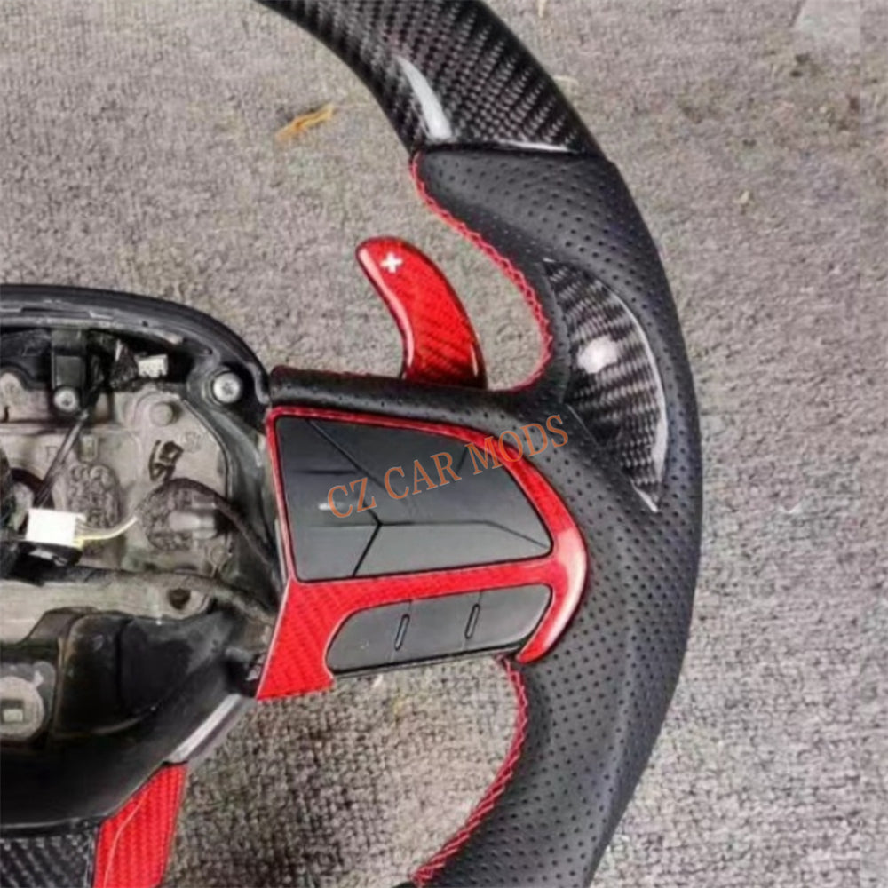 Customized Brand New Carbon Fiber Steering Wheel Auto Accessory Red Center Strip Fit For Chrysler Dodge Charger 2015 2016 2017 2018 2019 2020