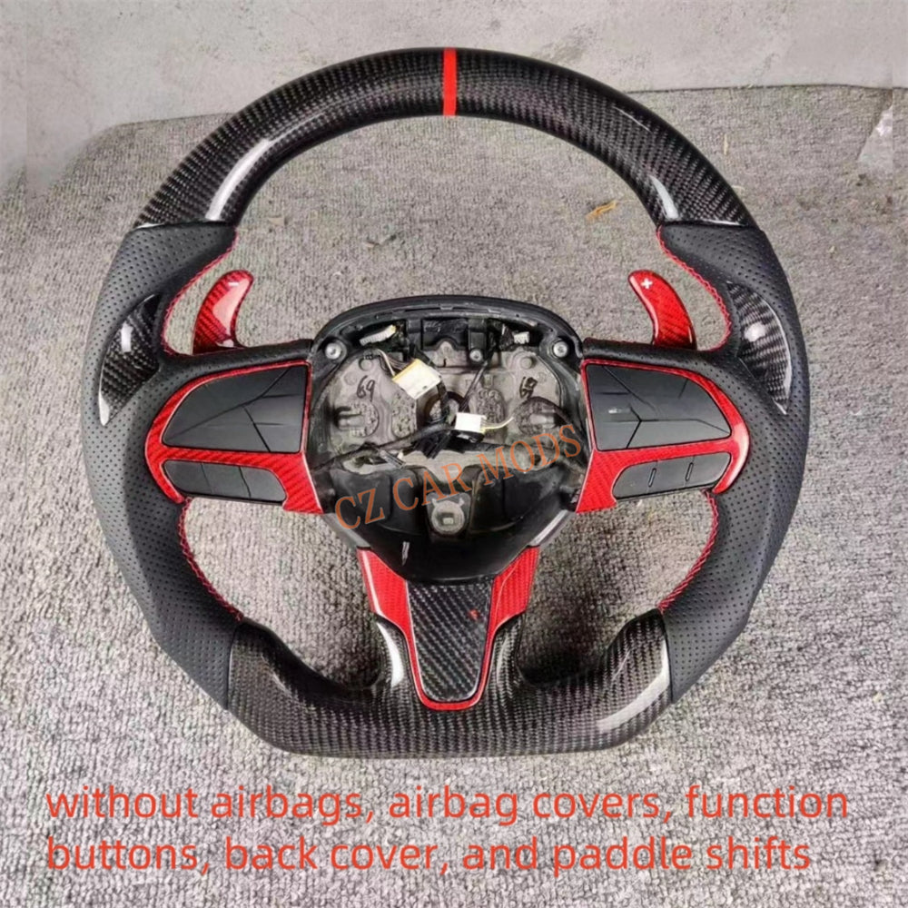 Customized Brand New Carbon Fiber Steering Wheel Auto Accessory Red Center Strip Fit For Chrysler Dodge Charger 2015 2016 2017 2018 2019 2020