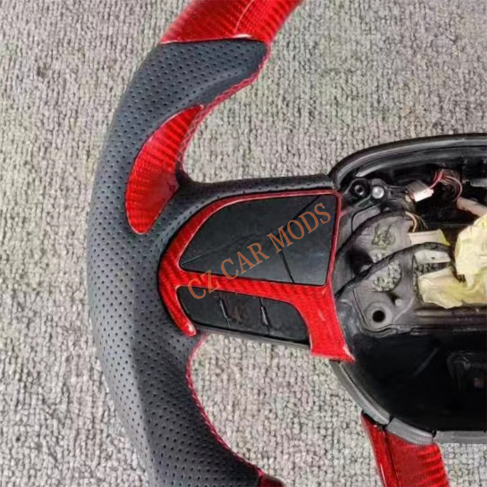 Customized Brand New Perforated Leather Red Carbon Fiber Steering Wheel Auto Accessory For Jeep Grand Cherokee SRT 2014 2015 2016 2017 2018 2019 2020