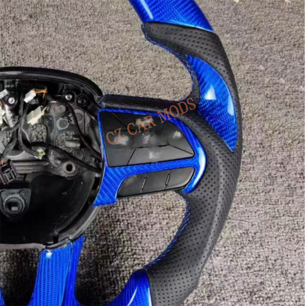 Customized Brand New Perforated Leather Blue Carbon Fiber Steering Wheel Auto Accessory For Dodge Durango 2015 2016 2017 2018 2019 2020