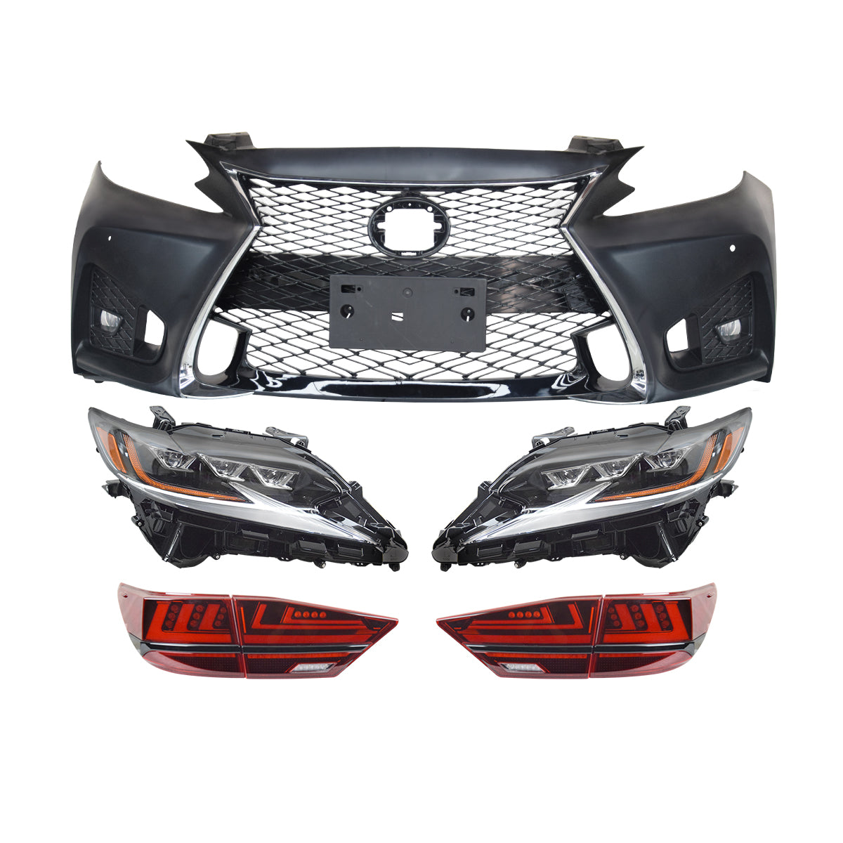 Car Body Kits for Lexus Es 2013 2014 2015 2016 2017 upgrade to Style triple LED Headlight front Rear Bumper taillights