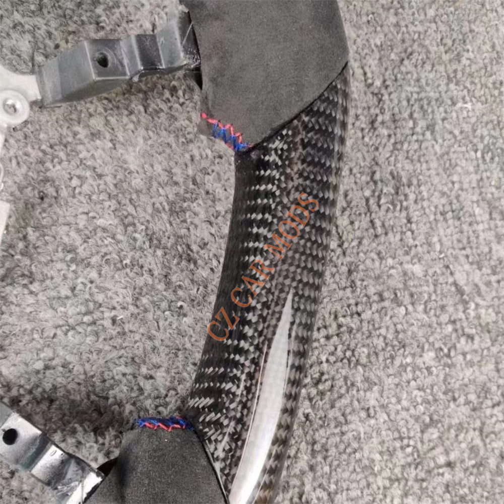 Customized Brand New Alcantara Carbon Fiber Steering Wheel Auto Accessory With Red Center Strip Fit For Toyota PRADO 2018 2019 2020