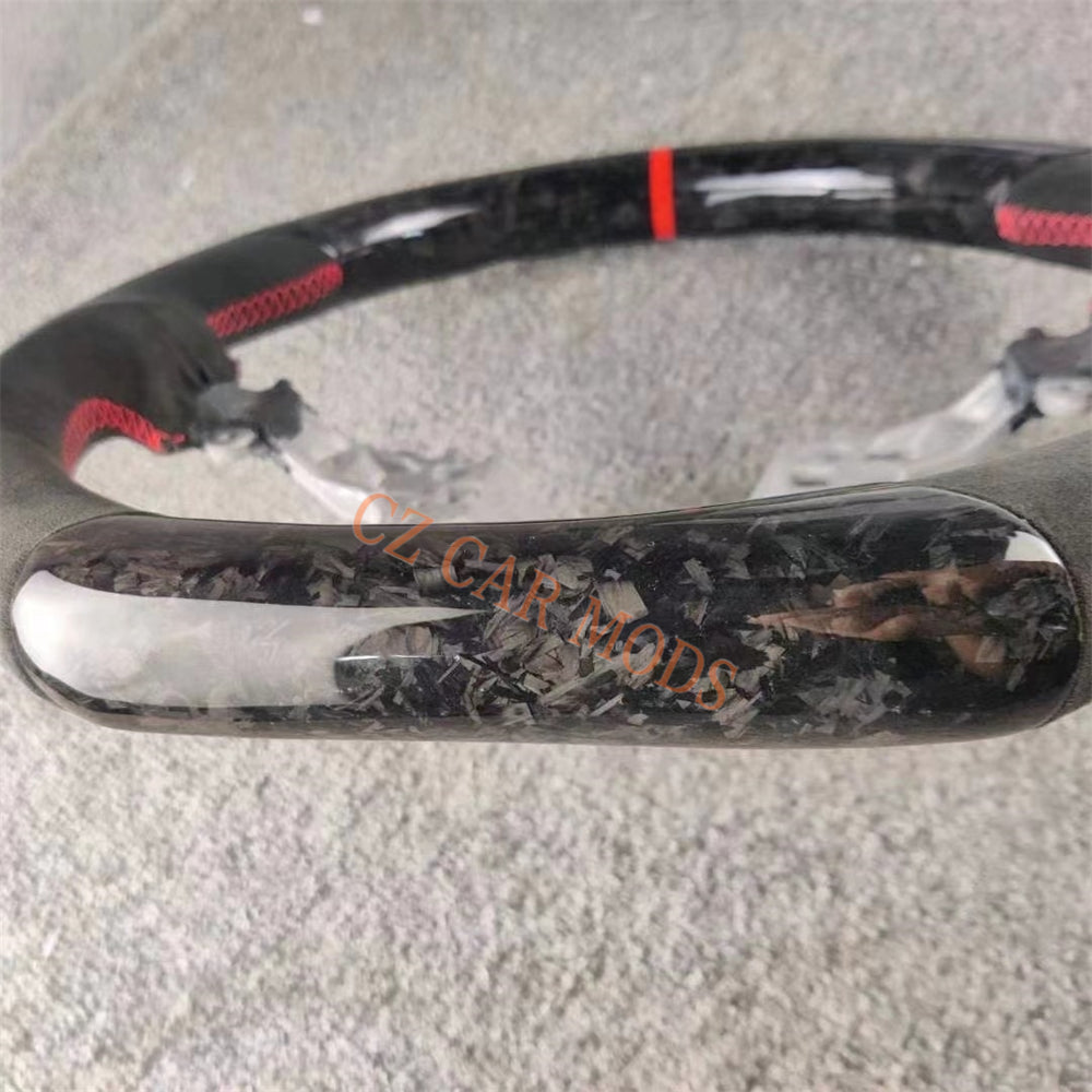Customized Brand New D-type Forged Carbon Fiber Steering Wheel Auto Accessory With Red Center Strip For Toyota PRADO 2018 2019 2020