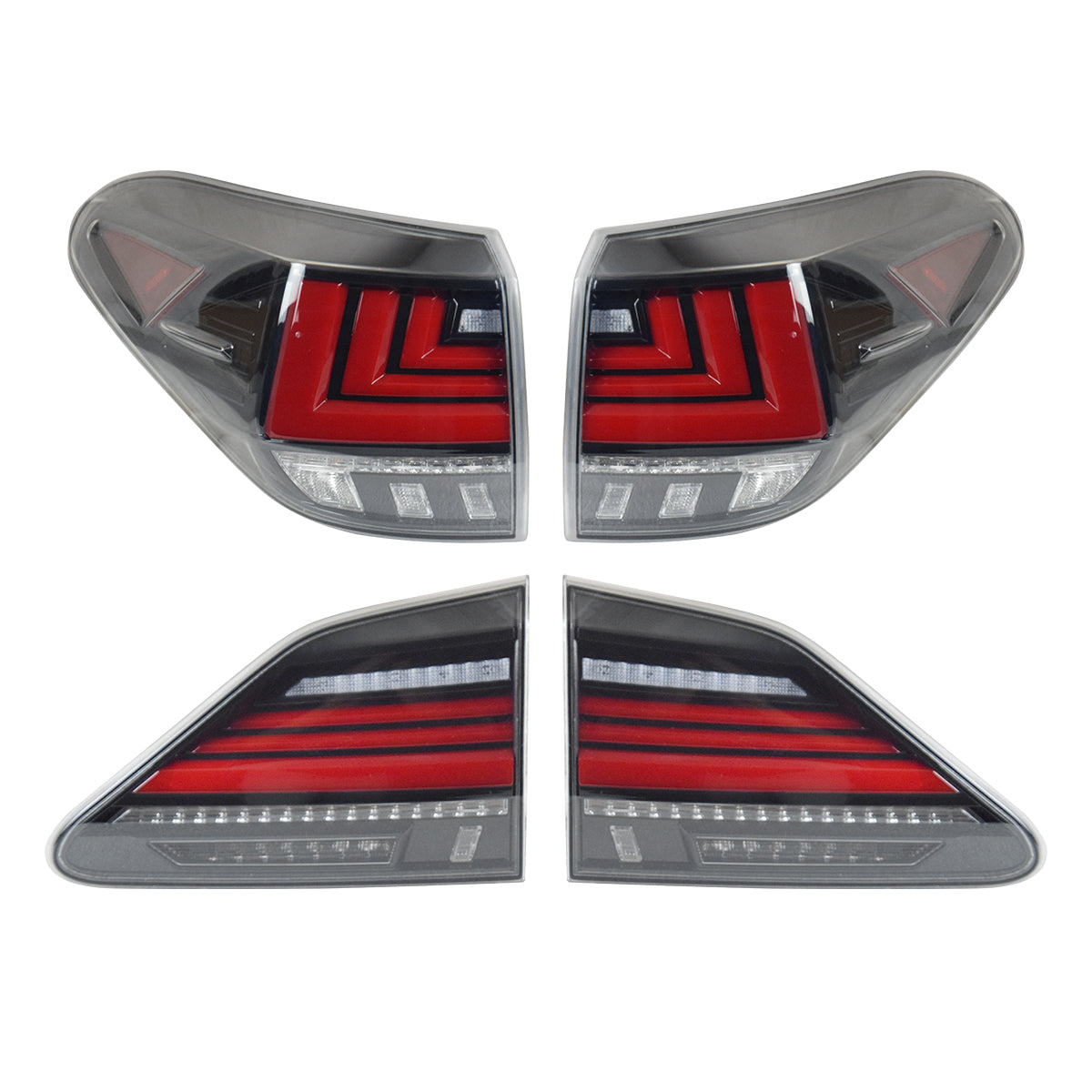 A Pair Tail Light Rear Lamps LED For 2009-2014 Lexus RX350 RX450 Red Lens