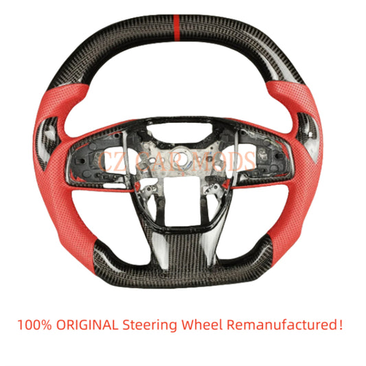 Custom Carbon Fiber Steering Wheel Auto Accessory ORIGINAL Steering Wheel Re-manufactured Customized Steering Wheel For HONDA CIVIC TYPE-R FK8 2016 2017 2018 2019 2020 2021