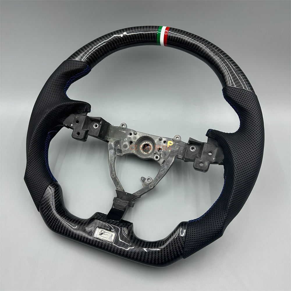 Customized black Fiber Black Perforated Leather blue Stitch green white red Strip Steering Wheel Fit For 2016-2018 Lexus GS350