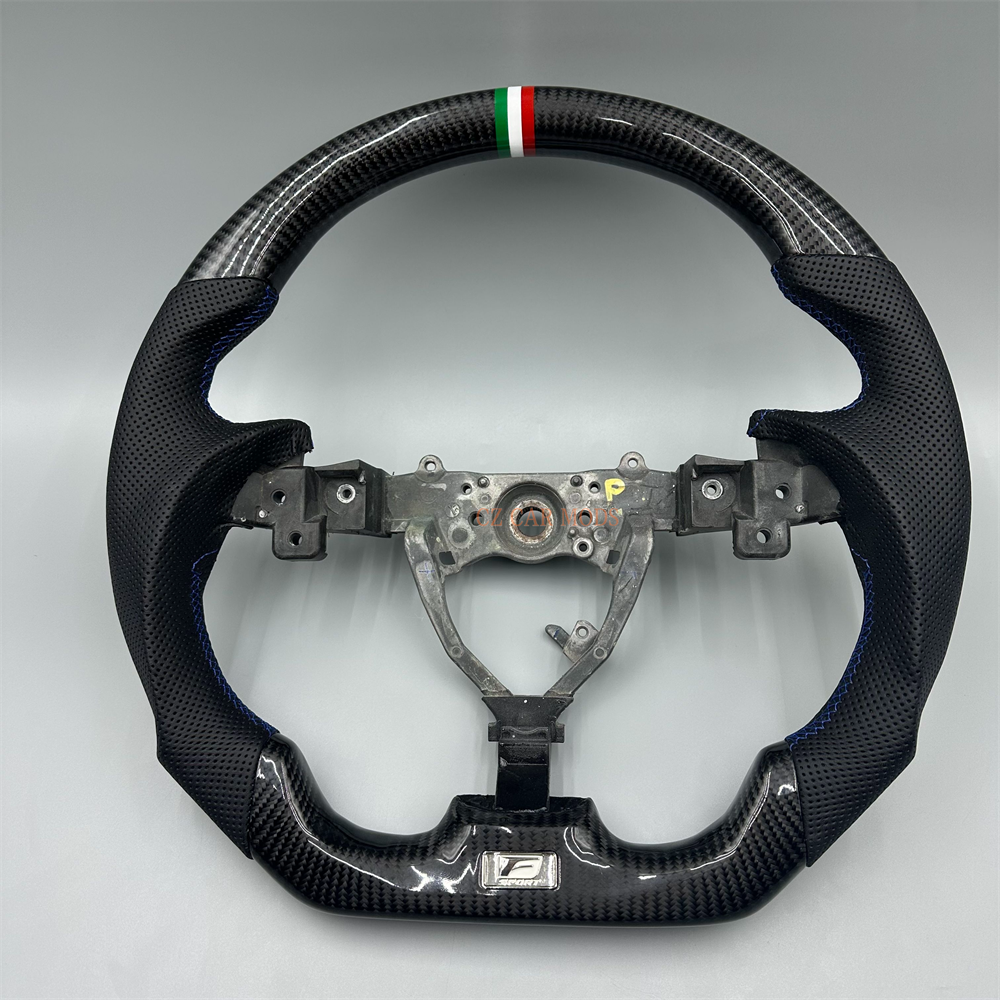 Customized black Fiber Black Perforated Leather blue Stitch green white red Strip Steering Wheel Fit For 2016-2018 Lexus GS350