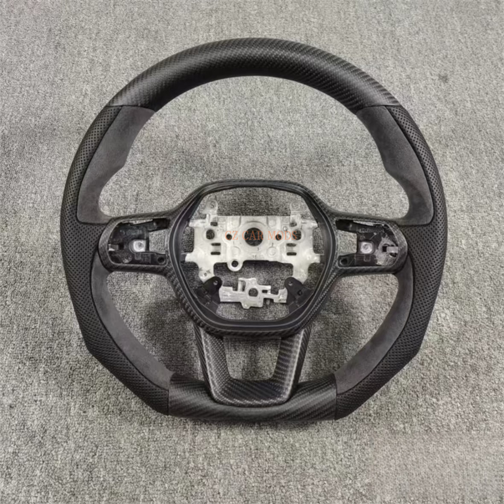 Customized black Carbon Fiber Black Perforated Leather black Alcantara Steering Wheel Fit For Honda CRV 2022 2023 2024 2025