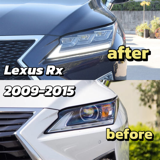 Original Triple Beam LED headlights for 2009 2010 2011 2012 2013 2014 2015 LEXUS RX Car Headlight Replacement