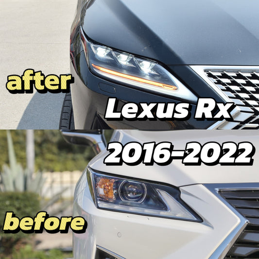 Original Triple Beam LED headlights for 2016 2017 2018 2019 2020 2021 2022 LEXUS RX Car Headlight Replacement