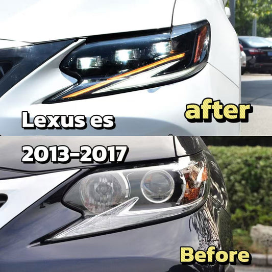 Triple Beam LED headlights for 2013 2014 2015 2016 2017 LEXUS ES Car Headlight Replacement