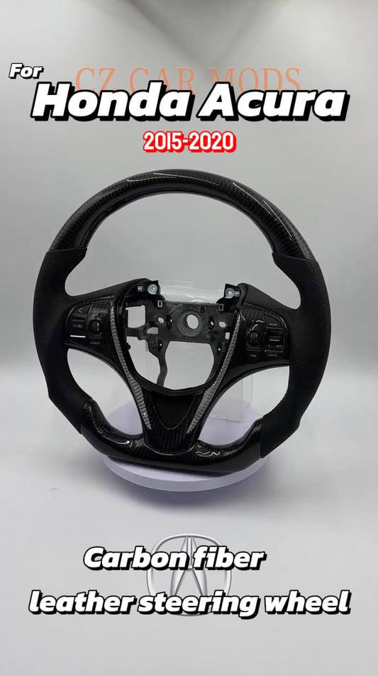Customized black Carbon Fiber Perforated Leather Steering Wheel Fit For Honda Acura 2015 2016 2017 2018 2019 2020