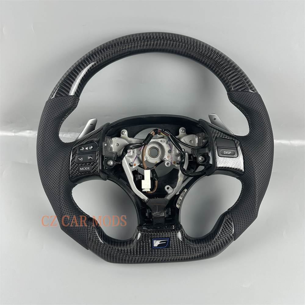 Customized Black carbon fiber leather steering wheel for 2006 2007 2008 2009 2010 2011 Lexus IS