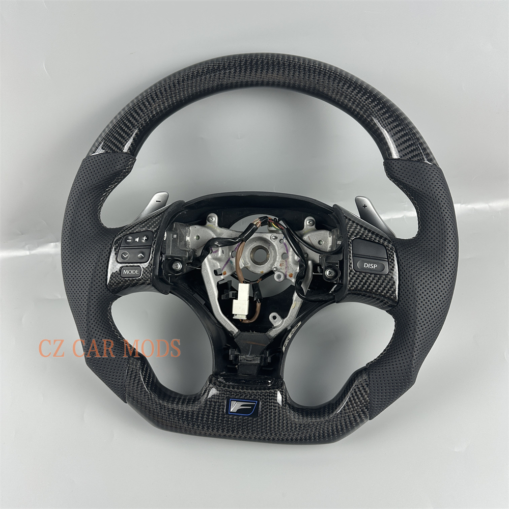 Customized Black carbon fiber leather steering wheel for 2006 2007 2008 2009 2010 2011 Lexus IS