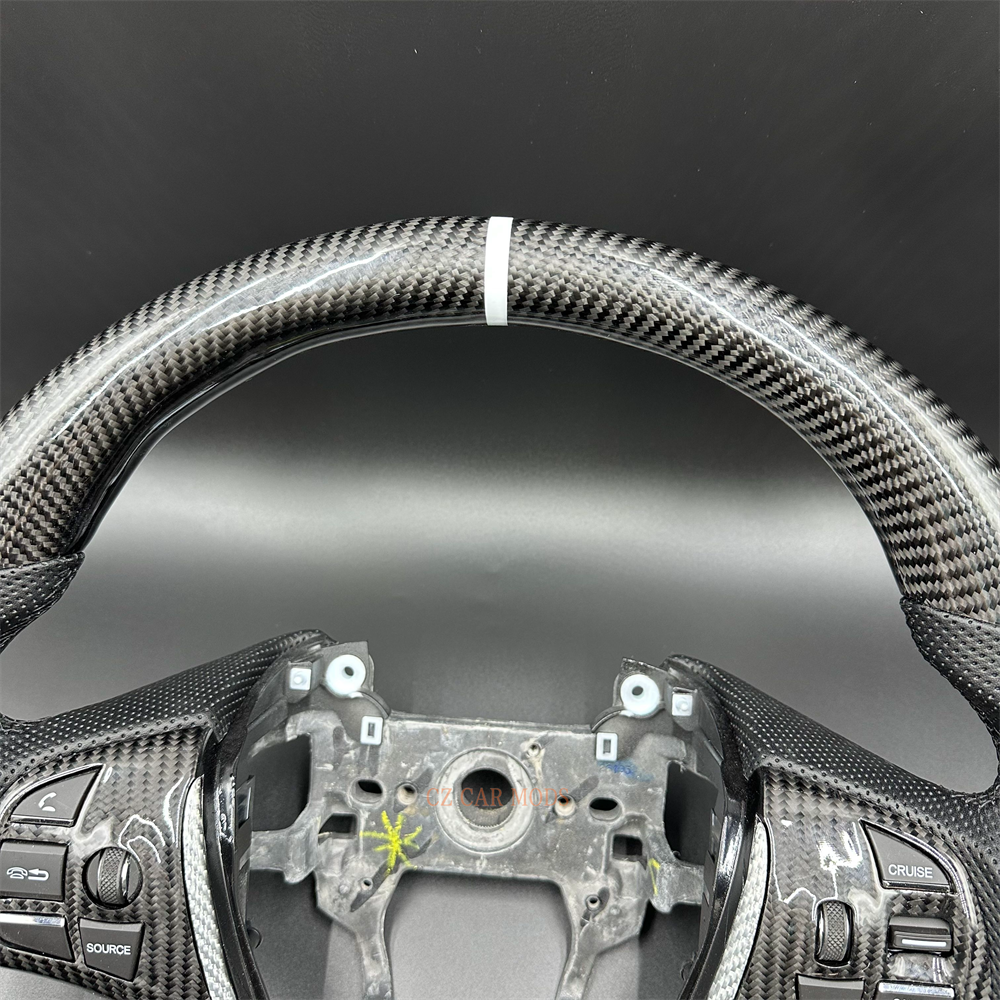 Customized black Carbon Fiber Black Perforated Leather white Strip Steering Wheel Fit For Honda Accord 2015 2016 2017 2018 2019 2020