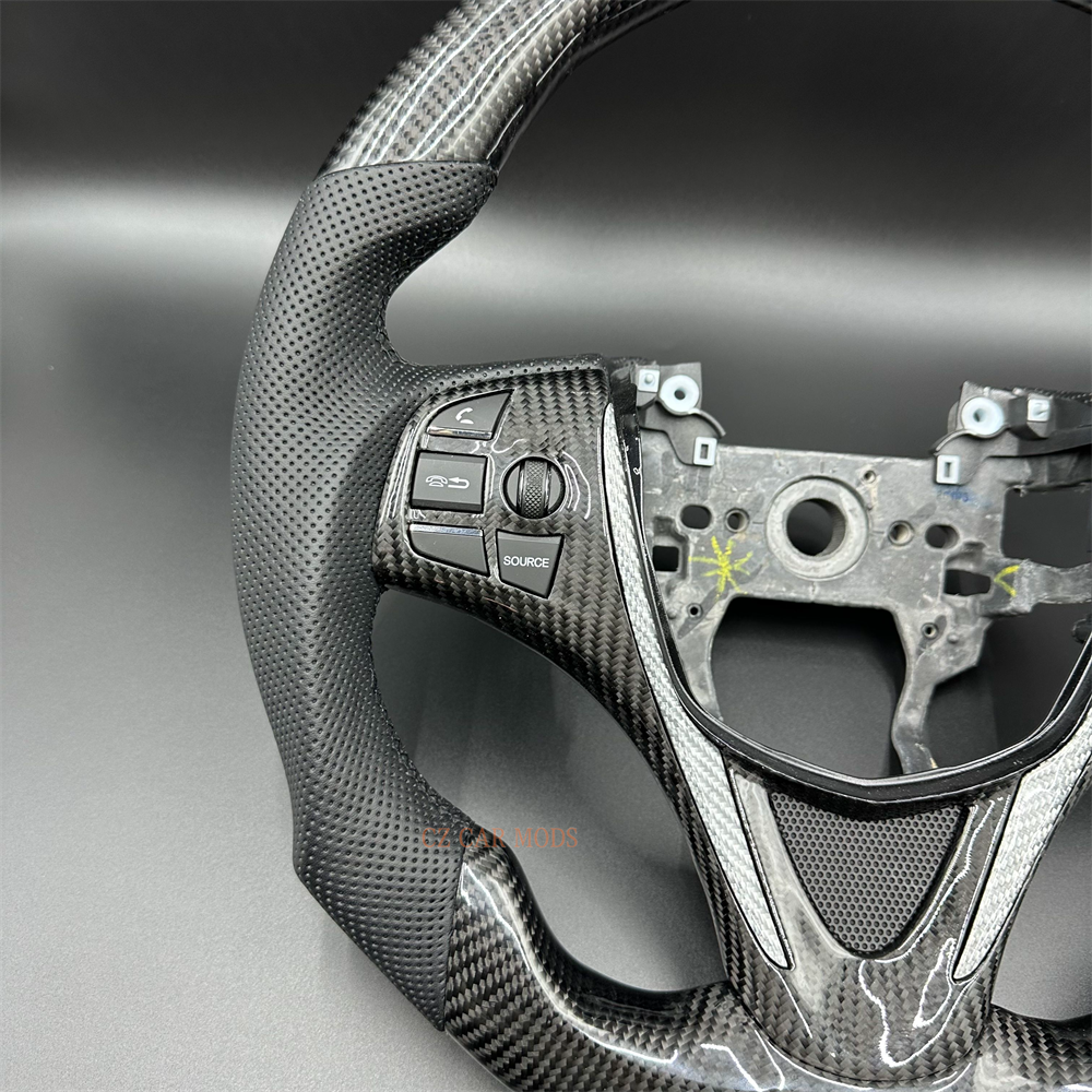 Customized black Carbon Fiber Black Perforated Leather white Strip Steering Wheel Fit For Honda Accord 2015 2016 2017 2018 2019 2020