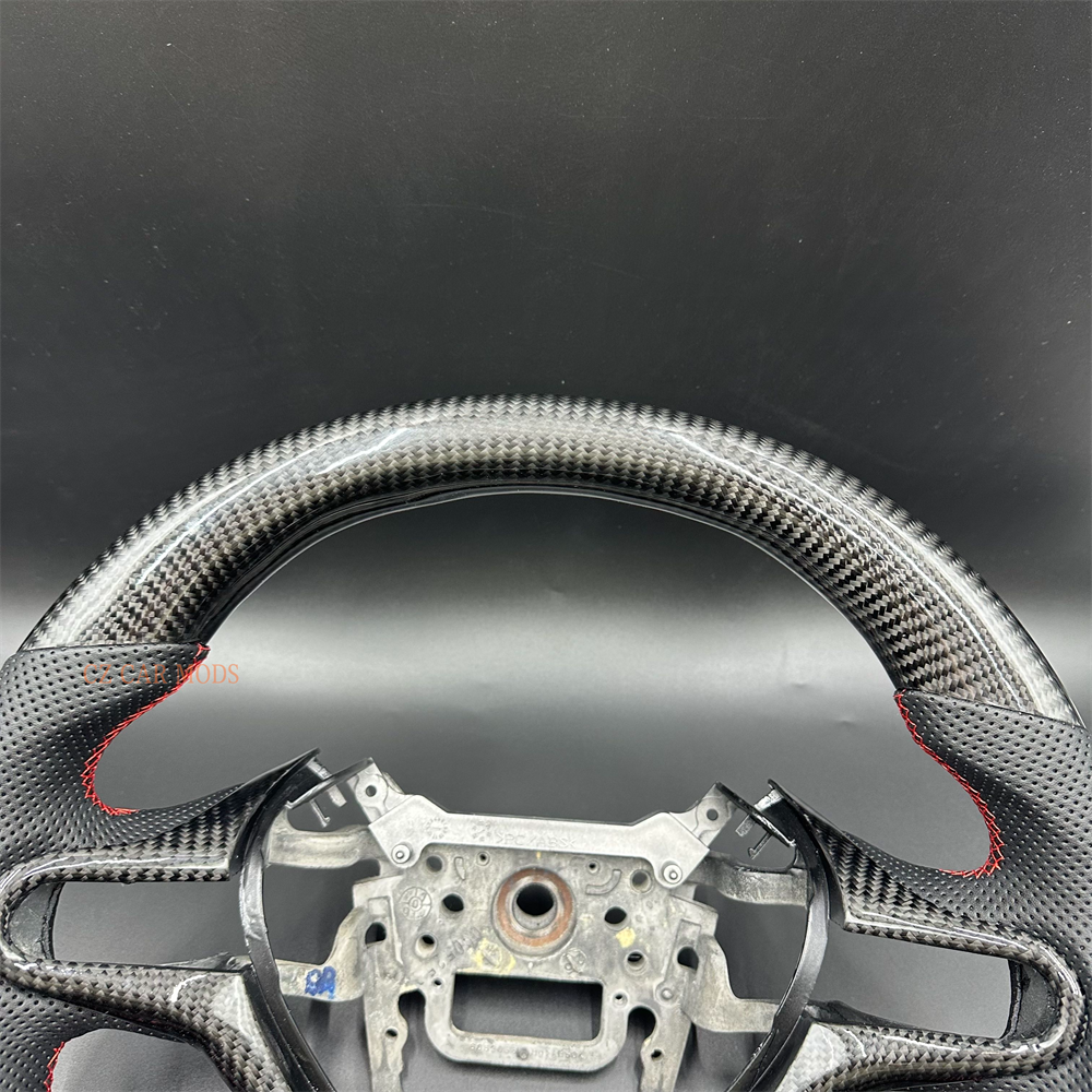 Customized black Fiber Perforated Leather Steering Wheel Fit For Honda Civic 2006-2011
