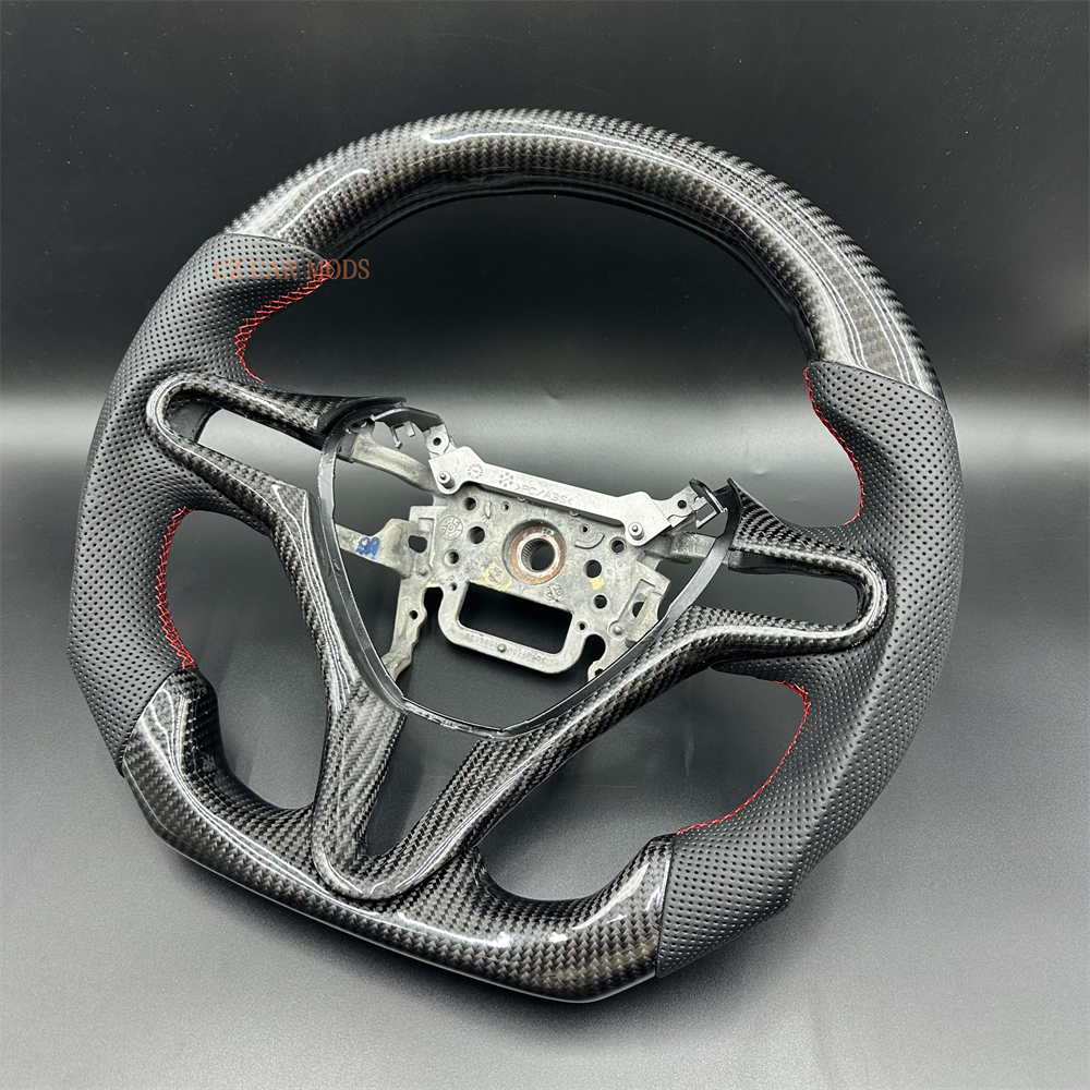 Customized black Fiber Perforated Leather Steering Wheel Fit For Honda Civic 2006-2011