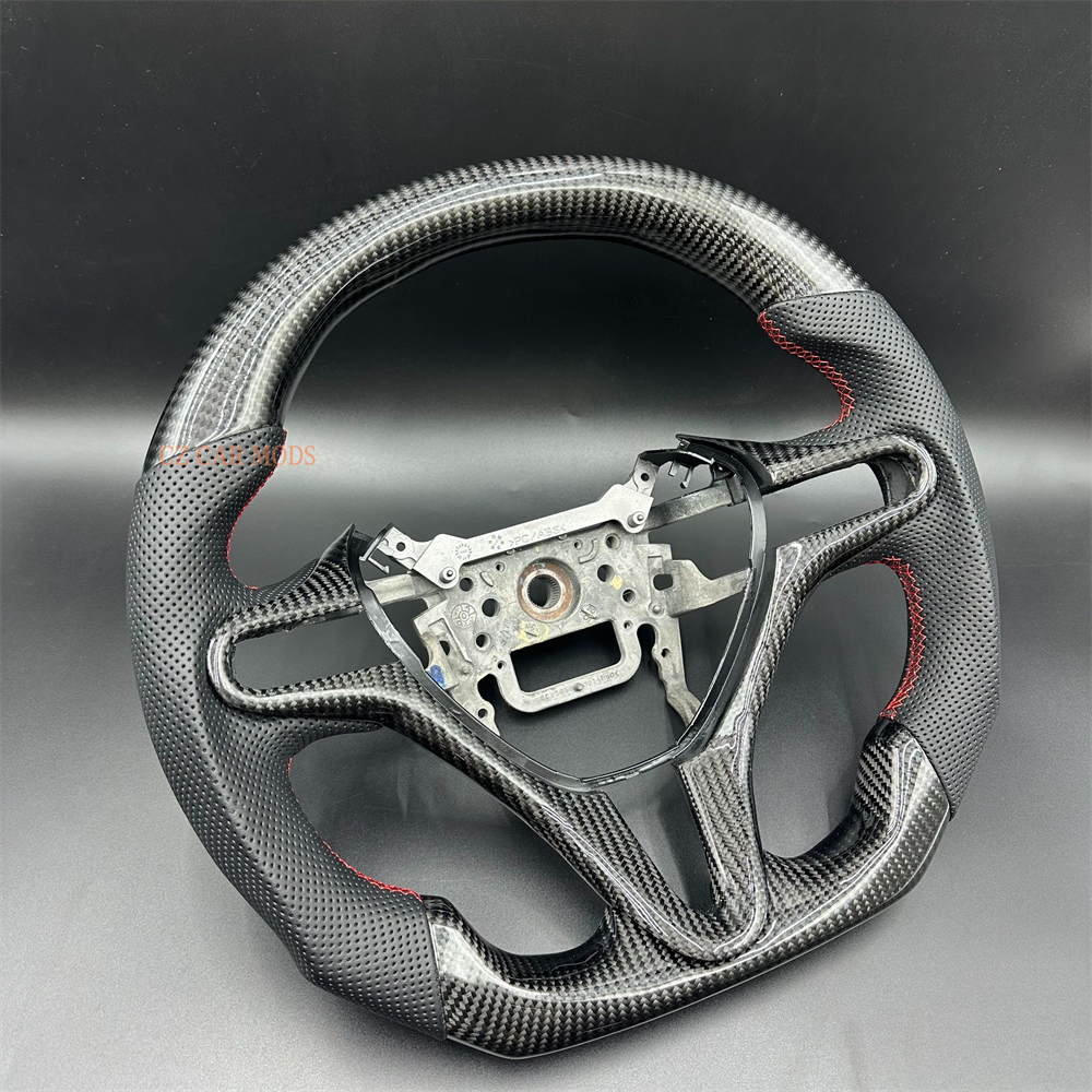 Customized black Fiber Perforated Leather Steering Wheel Fit For Honda Civic 2006-2011