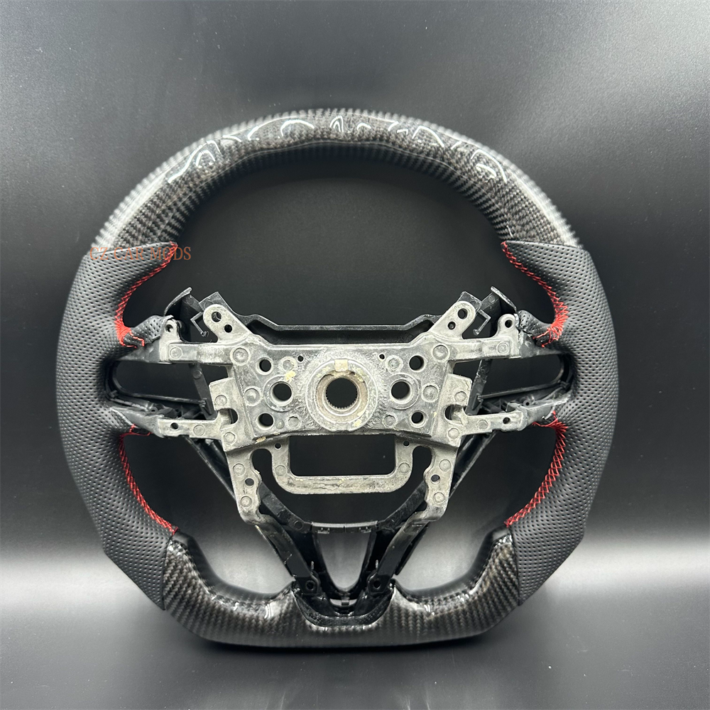 Customized black Fiber Perforated Leather Steering Wheel Fit For Honda Civic 2006-2011