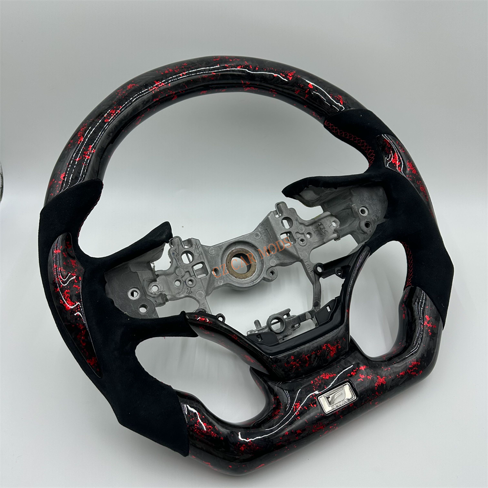 Customized Red Carbon Fiber black alcantara sports Steering Wheel Fit For 2019 lexus es