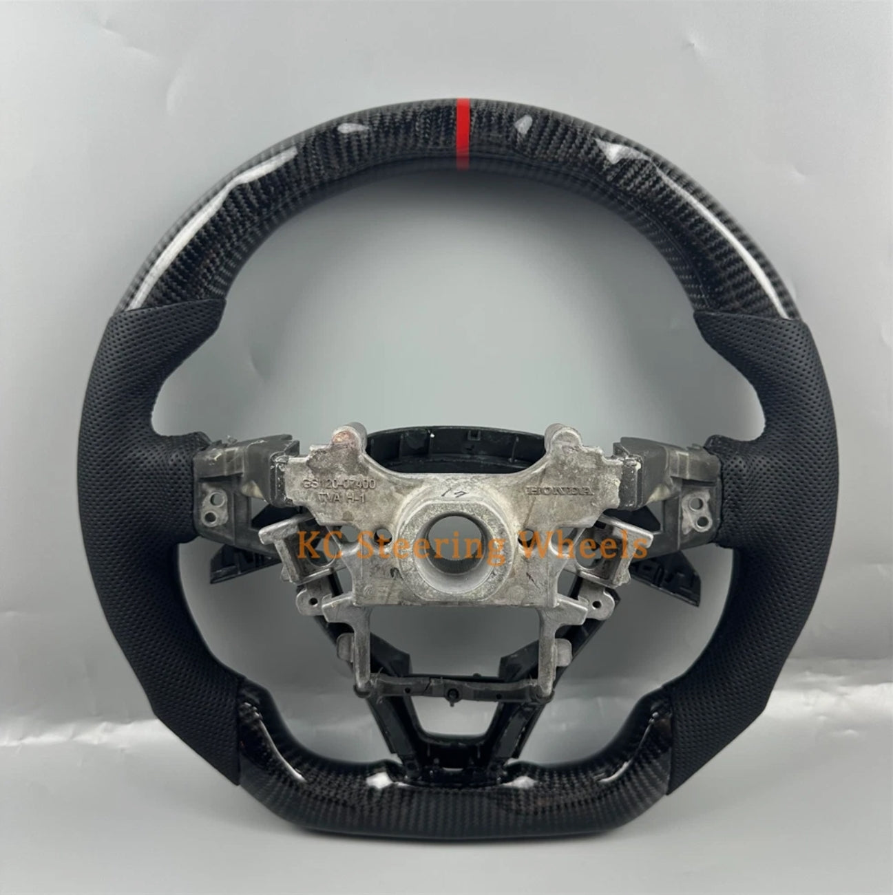 Custom black carbon fiber eather steering wheel for 2018-2023 honda accord