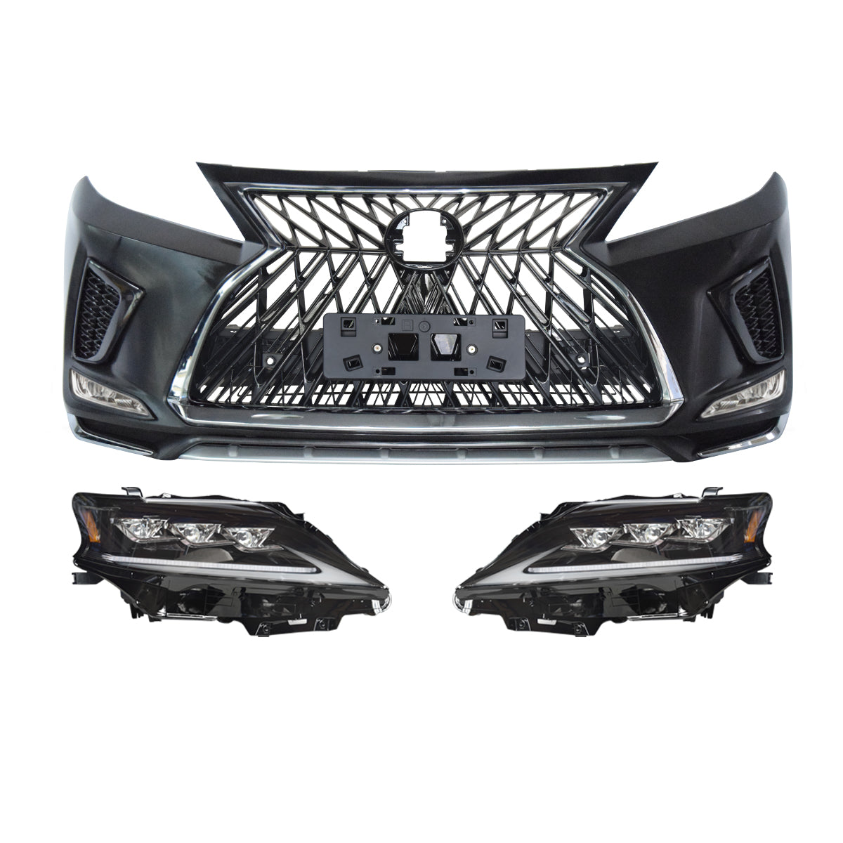 Car Body Kits for Lexus RX RX270 RX350 RX450h 2010-2015 upgrade to 2022 Style Front Rear Bumper Triple LED Headlight Tail Lights