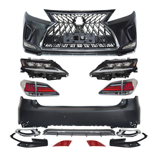 Car Body Kits for Lexus RX RX270 RX350 RX450h 2010-2015 upgrade to 2022 Style Front Rear Bumper Triple LED Headlight Tail Lights