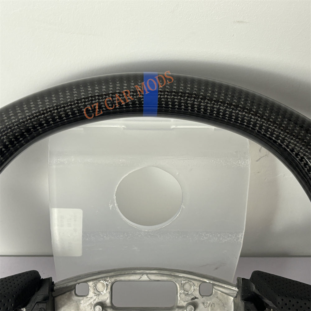 Customized Brand New Perforated Leather Black Carbon Fiber Steering Wheel Auto Accessory For Chevrolet Silverado 2022 2023 2024