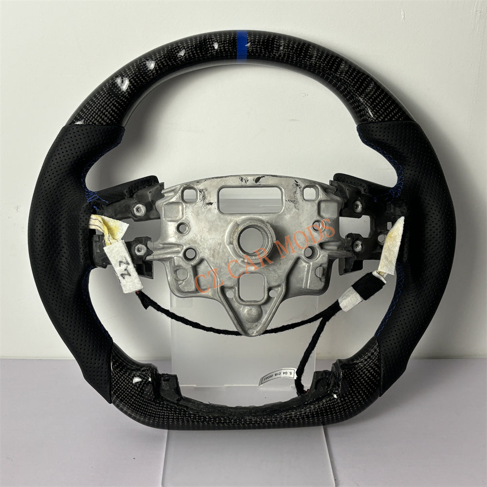 Customized Brand New Perforated Leather Black Carbon Fiber Steering Wheel Auto Accessory For Chevrolet Silverado 2022 2023 2024