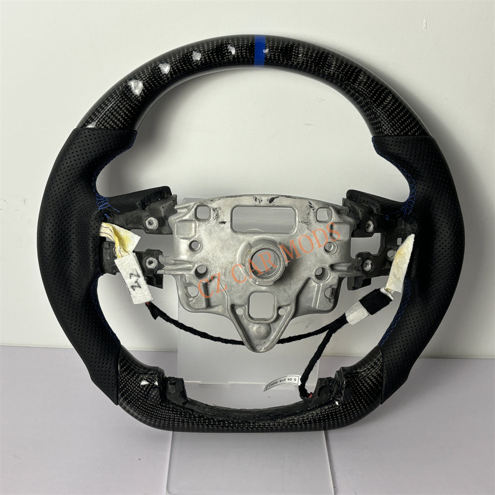 Customized Brand New Perforated Leather Black Carbon Fiber Steering Wheel Auto Accessory For Chevrolet Silverado 2022 2023 2024