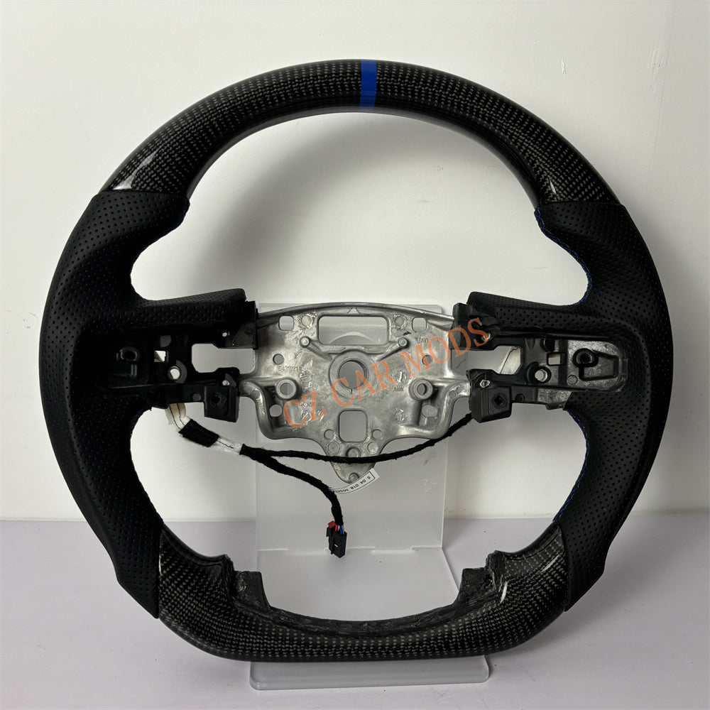 Customized Brand New Perforated Leather Black Carbon Fiber Steering Wheel Auto Accessory For Chevrolet Silverado 2022 2023 2024