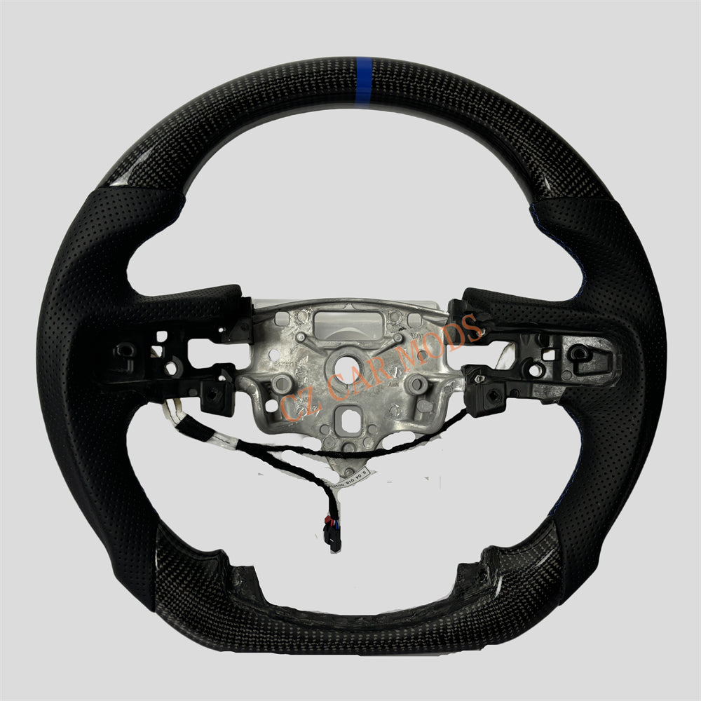 Customized Brand New Perforated Leather Black Carbon Fiber Steering Wheel Auto Accessory For Chevrolet Silverado 2022 2023 2024