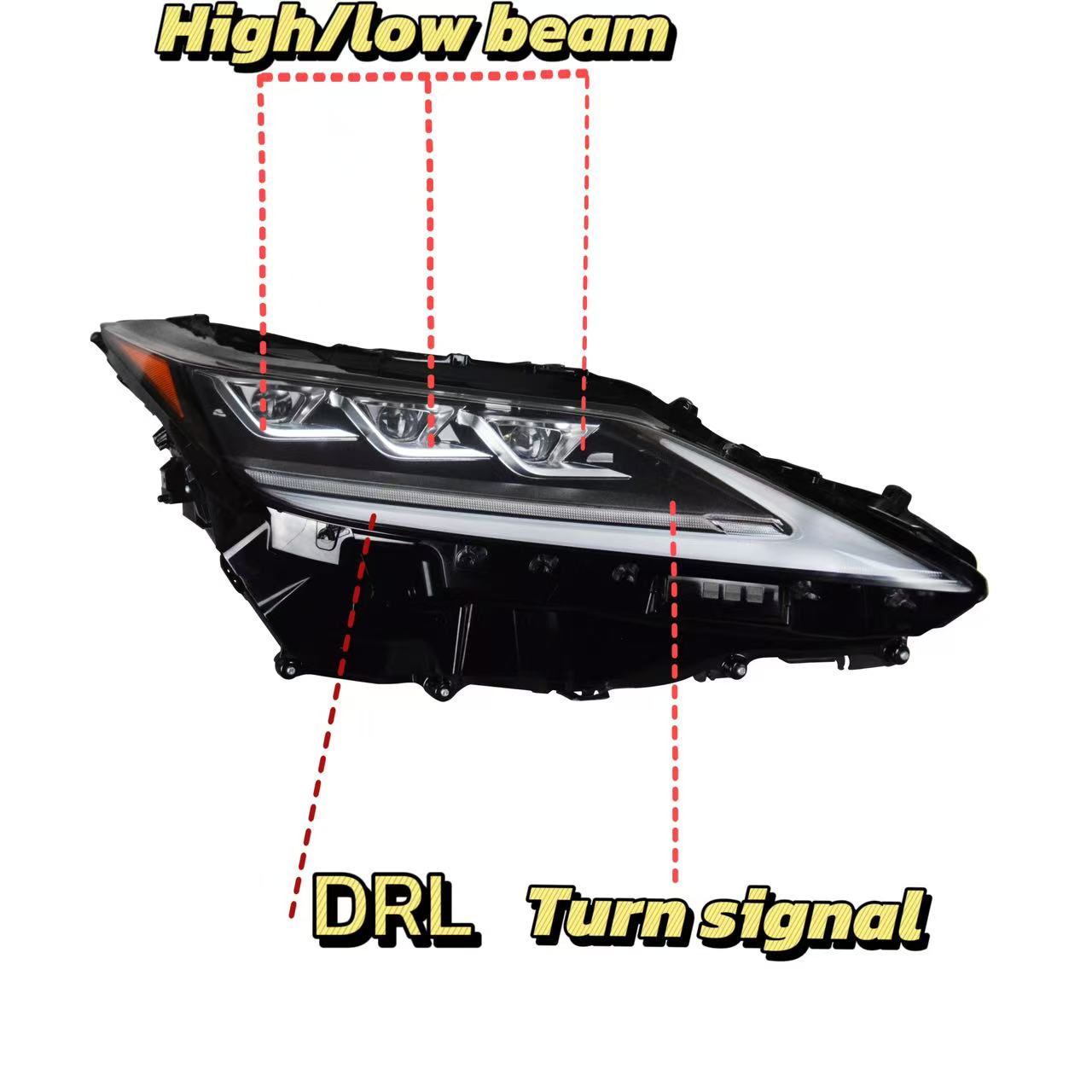 Original Triple Beam LED headlights for 2016 2017 2018 2019 2020 2021 2022 LEXUS RX Car Headlight Replacement