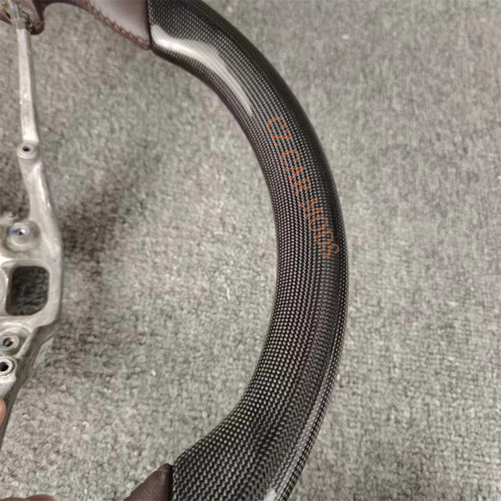 Custom Brand New Real Black Carbon Fiber Steering Wheel Auto Accessory Leather Fit For Porsche 718 2016 2017 2018 2019 2020 2021