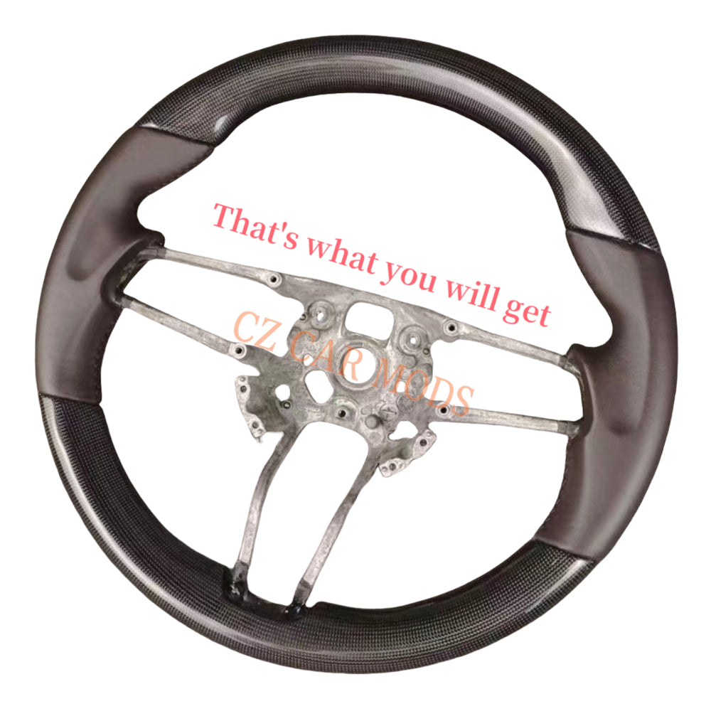Custom Brand New Real Black Carbon Fiber Steering Wheel Auto Accessory Leather Fit For Porsche 718 2016 2017 2018 2019 2020 2021